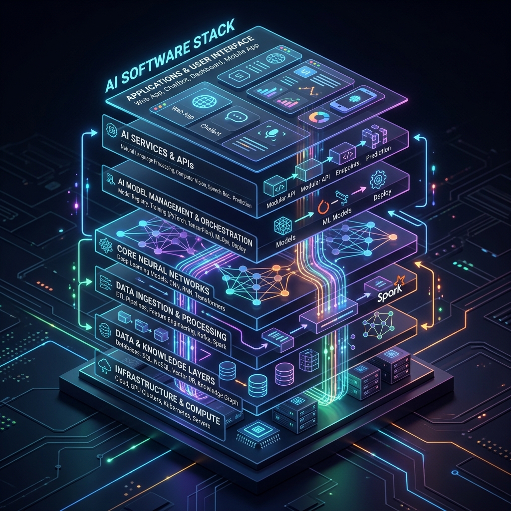 LangGraph n8n Agent IDE üç katman AI stack diyagramı