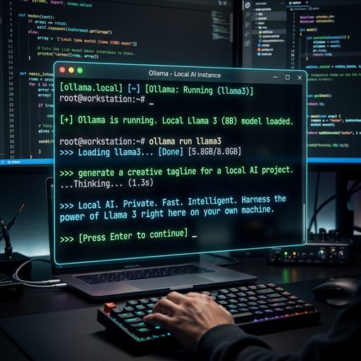 Ollama terminal kurulum ekran görüntüsü llama3 pull run komutları